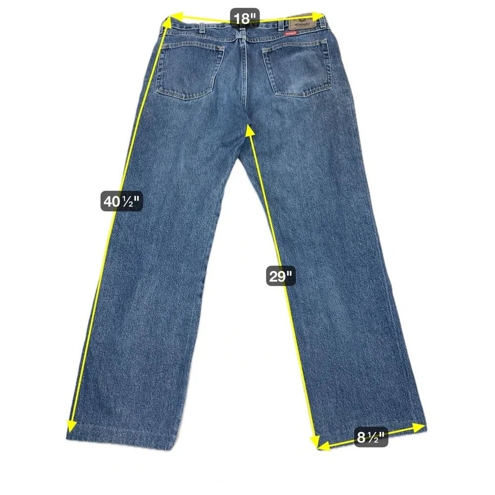 Wrangler Jeans Mens 36x32 Blue Excellent Straight Leg Denim 965TMR‎